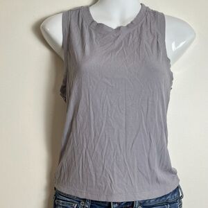 Zobha Ribbed Gray Tank Womens M Soft Sleeveless Athletic Yoga Pilates Tank Top